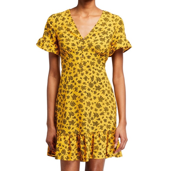 michael kors yellow and black dress